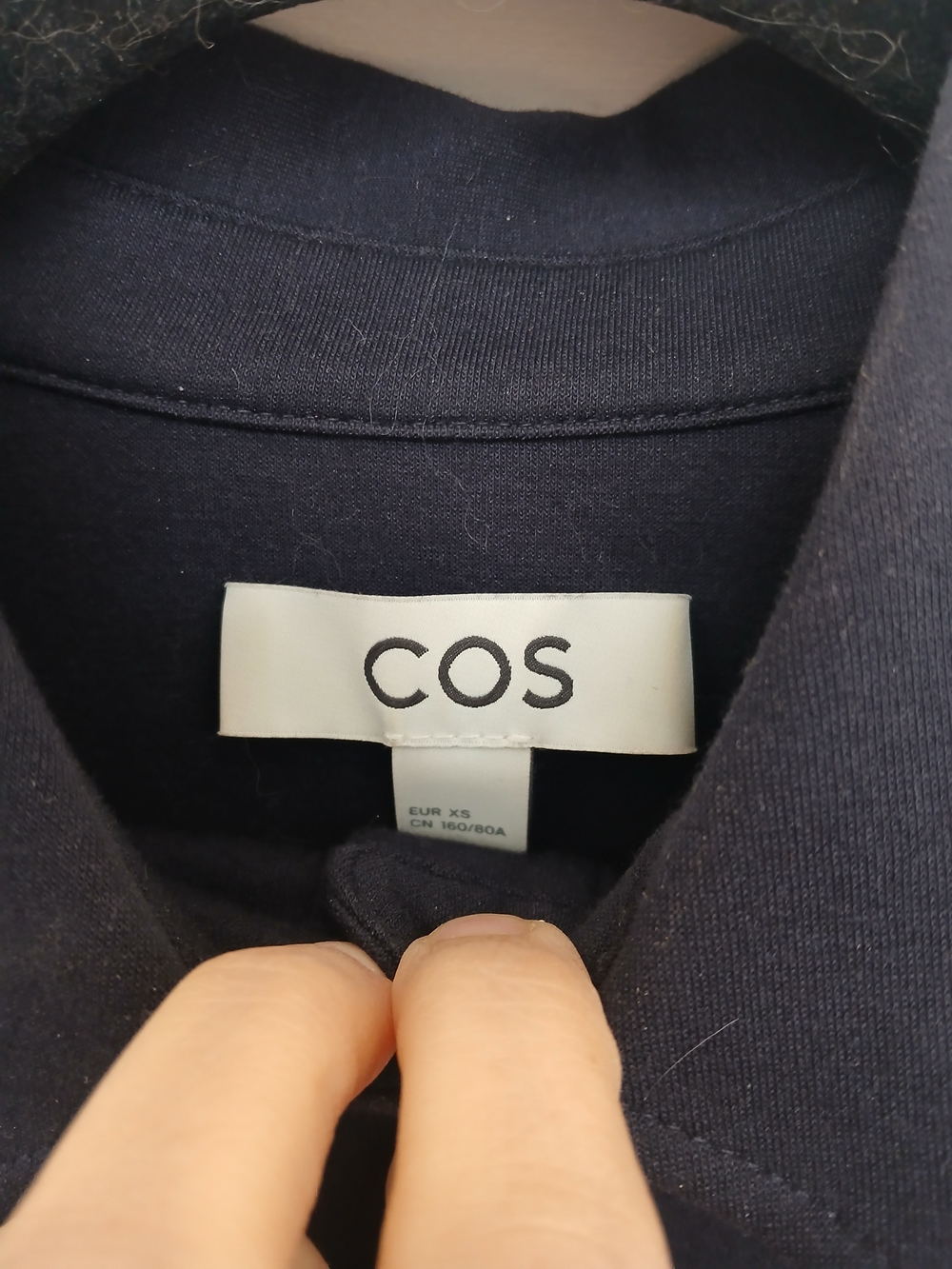 COS Navy Long-Sleeve Button-Front Collared Top - Picture 4 of 8